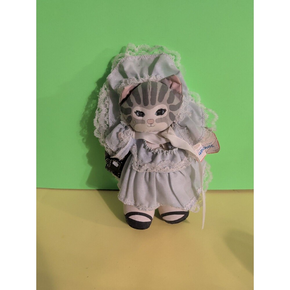 Applause Dolly Cats Blue Dressed Tabby Cat Plush Stuffed Doll - Dustyn Shear